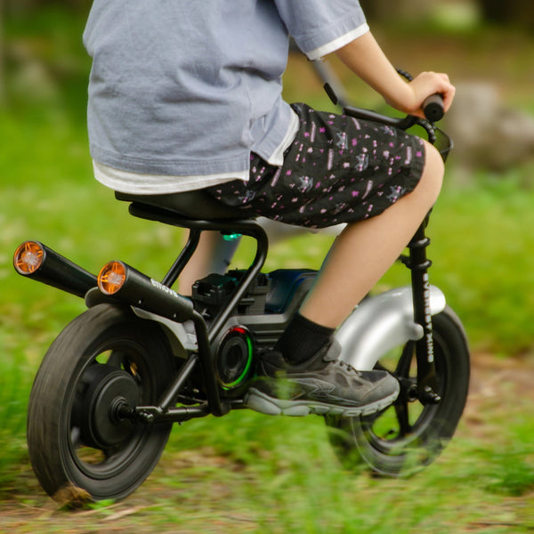 EVEREST XING emove イームーブ 電動バイク 子供用電動バイク 電動ミニバイク ミニバイク 乗用玩具 大人も乗れる キッズバイク 子供 バイク おもちゃ 電動乗用玩具 6歳以上 12インチタイヤ オフロード キャンプ アウトドア 公園 レジャー 親子遊び プレゼント 誕生日 ギフ