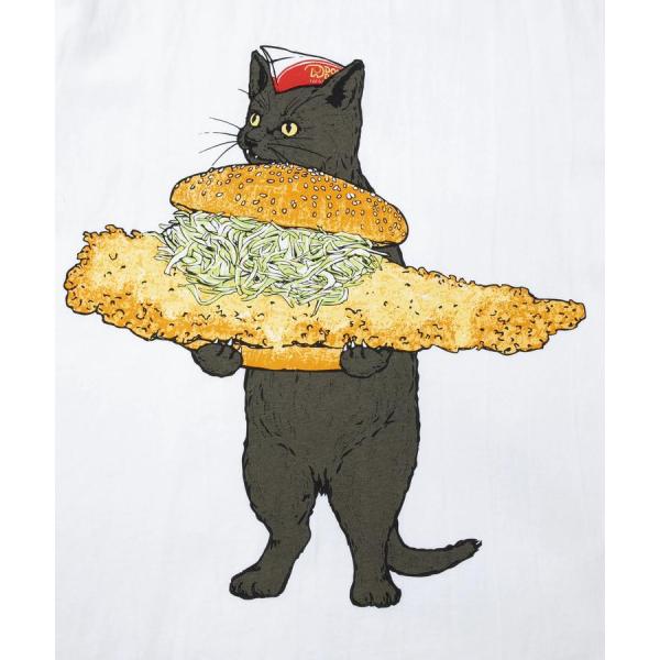 go slow caravan ( ゴースローキャラバン ) 【 DOMDOM×GSC 】 びたびたバターフィッシュ猫TEE MENS | メンズ | トップス | ドムドムハンバーガー | コラボ | シャツ | Tシャツ | ホワイト | 341962 | カジュアル | 夏服