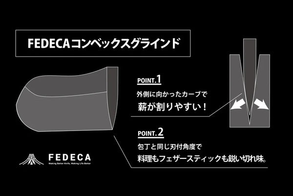 FEDECA ( フェデカ ) ブッシュクラフトナイフ | ナイフ | シースナイフ | アウトドア | キャンプ | 料理 | 切る | 調理 | バトニング | 錆びにくい | ステンレス | 切れ味 | ふぇでか