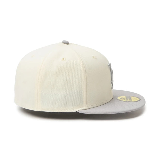 NEW ERA ( ニューエラ ) 59FIFTY MLB 2-Tone ロサンゼルス・ドジャース クロームホワイト/グレー キャップ 帽子 MLB メジャーリーグ ベースボール ドジャース LA Dodgers メンズ レディース ユニセックス フィッテッドキャップ 2トーン カジュアル ストリート 15137384
