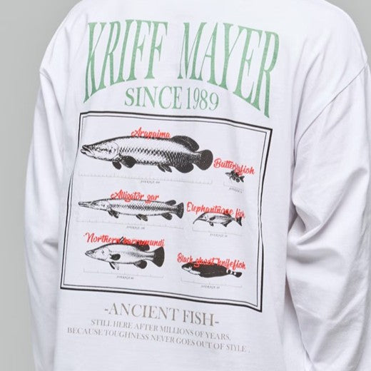 KRIFF MAYER ( クリフメイヤー ) クリフメイヤー 外遊びプリントロンT 古代魚 ロンT 長袖Tシャツ 長袖Tシャツ メンズ メンズロンT プリントTシャツ カジュアルTシャツ アメカジ アメカジTシャツ アウトドアウェア アウトドアTシャツ 外遊び