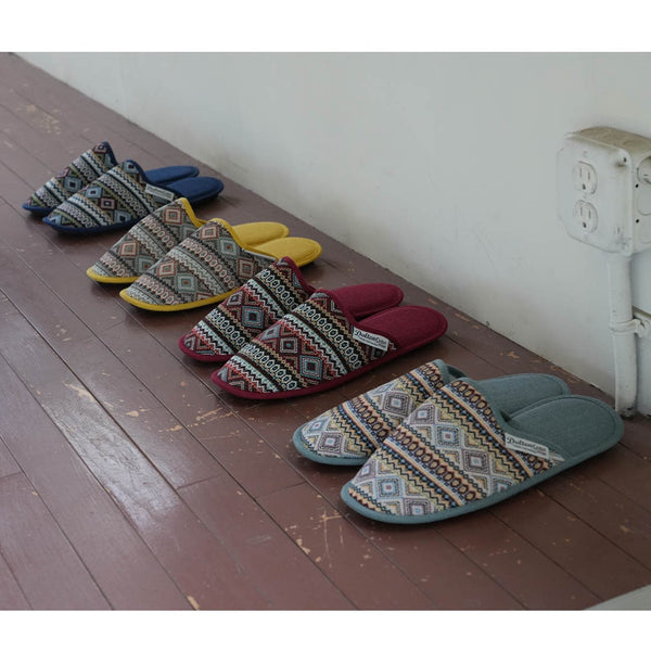 DULTON ( ダルトン ) SLIPPERS SAMOA スリッパ サモア | メンズ | レディース | 履物 | 室内 | 家 | 来客 | 自宅 | 織り柄 | サモア柄 | ルームシューズ | 袋付 | 旅行 | 行事 | 持ち運び | 携帯 | RN-0783 | だるとん