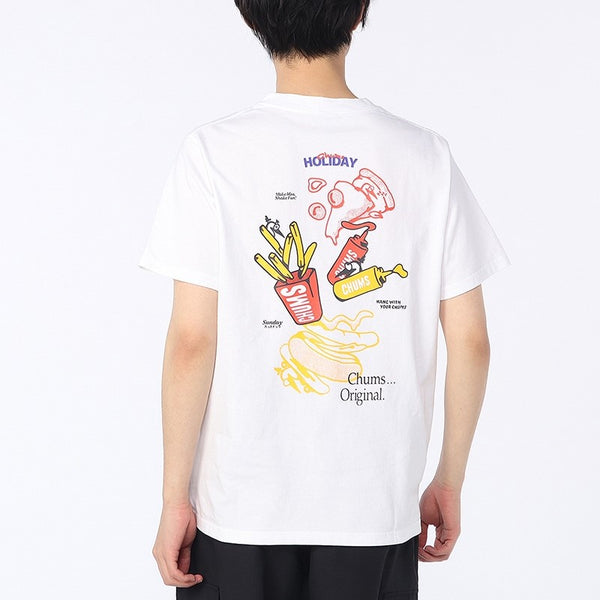 CHUMS ( チャムス ) アンチバグファストフードポケットTシャツ | 半袖 | Tシャツ | 半袖Tシャツ | アパレル | バックプリント | プリントT | オシャレ | 可愛い | 夏服 | お出かけ | レジャー | アウトドア | CH01-2715 | ちゃむす | 虫よけ加工 | ファストフード