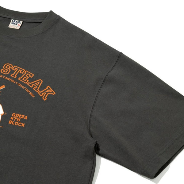 DUCKSTER × いきなりステーキコラボS/TEE カレッジ Tシャツ 肉 半袖 半袖Tシャツ メンズ レディース ユニセックス おじさん トップス ワイルドステーキ プリントTシャツ プリントT ストリート 夏 カジュアル 950216