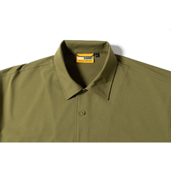 GRIP SWANY ( グリップスワニー ) 【 GSMSH0015 】 GS AIRFLOW SHIRT | シャツ | 半袖シャツ | 襟付き | 速乾性 | 通気性 | アウトドア | レジャー | キャンプ | ポリエステル100% | スマホ入れ | ぐりっぷすわにー