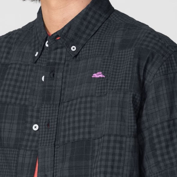 KRIFF MAYER ( クリフメイヤー ) パッチワーク半袖シャツ | MENS | 2553100 | メンズ | 半袖 | カジュアルシャツ | BBQ | フェス | オシャレ | 夏シャツ | トップス | 大人カジュアル | ゆったり | 春夏 | くりふめいやー