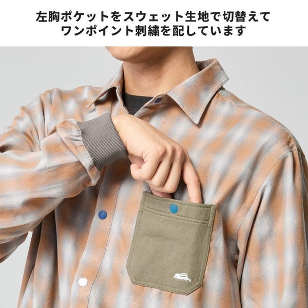 KRIFF MAYER ( クリフメイヤー ) 袖リブハッピーシャツ | MENS | 2536301 | 長袖シャツ | 長袖 | ウェア | メンズ | 春 | ストライプ | チェック | トップス | インナー | アウトドア | お出かけ | 胸ポケット | くりふめいやー | カジュアル