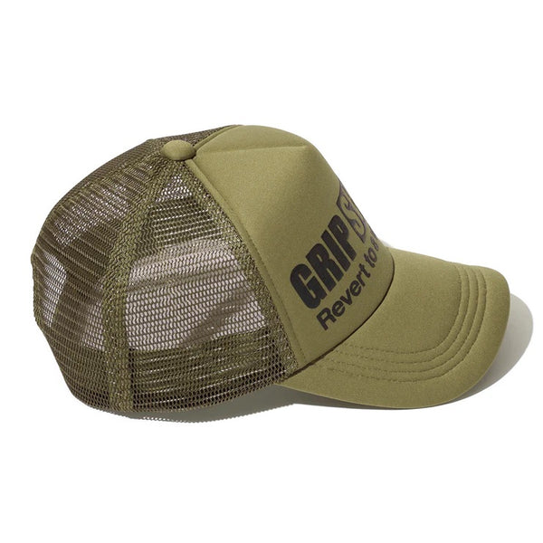 GRIP SWANY ( グリップスワニー ) 【 GSUA-160 】 BOX LOGO TRUCKER CAP | 帽子 | キャップ | 日よけ | アウトドア | キャンプ | サイズ調整 | レジャー | UVカット | 紫外線対策 | お出かけ | メッシュ | 涼しい | ぐりっぷすわにー