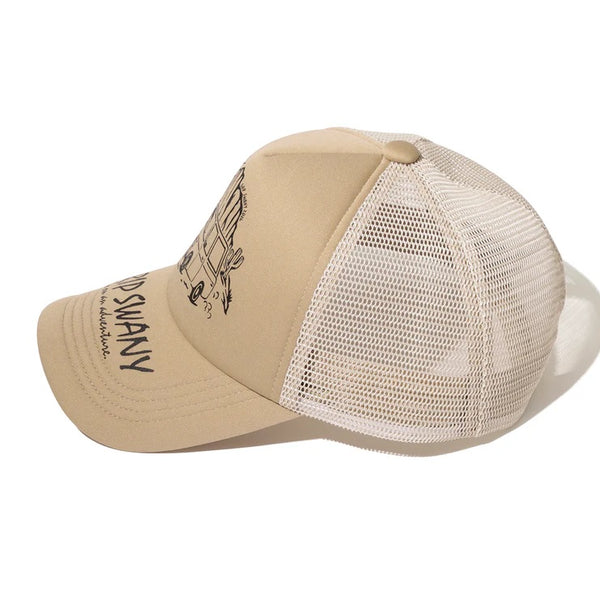 GRIP SWANY ( グリップスワニー ) 【 GSUA-162 】 BEAR TRUCKER CAP | 帽子 | キャップ | 日よけ | 紫外線対策 | UVカット | アウトドア | レジャー | キャンプ | メッシュ | トラッカーキャップ | サイズ調整 | ぐりっぷすわにー
