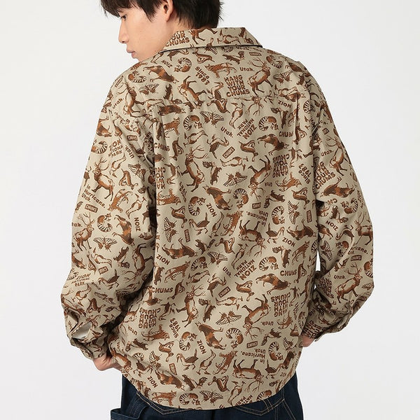 CHUMS ( チャムス ) プリンテッドボックスシャツ 総柄シャツ 半袖シャツ メンズ レディース オーバーサイズ 開襟シャツ ボックスシルエット コットン100％ カジュアル アウトドア キャンプ フェス 旅行 羽織り トップス ブービーバード 柄シャツ ユニセックス 春夏 CH02-1290