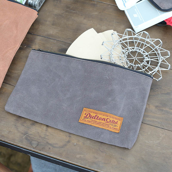 DULTON ( ダルトン ) WAX CANVAS TOOL POUCH ワックス キャンバス ツール ポーチ | Sサイズ | Lサイズ | キャメル | オリーブ | シンプル | コットン100% | ビンテージ感 | T21-0338 | だるとん | 小物入れ | 旅行
