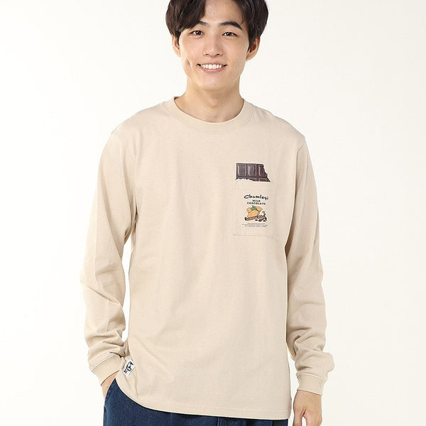 CHUMS ( チャムス ) ホットチョコレートポケットブラッシュドロングスリーブTシャツ | ロンT | ロングTシャツ | 長袖 | ウェア | トップス | 長袖シャツ | バックプリント | ゆとり | コットン100％ | CH01-2659 | ちゃむす