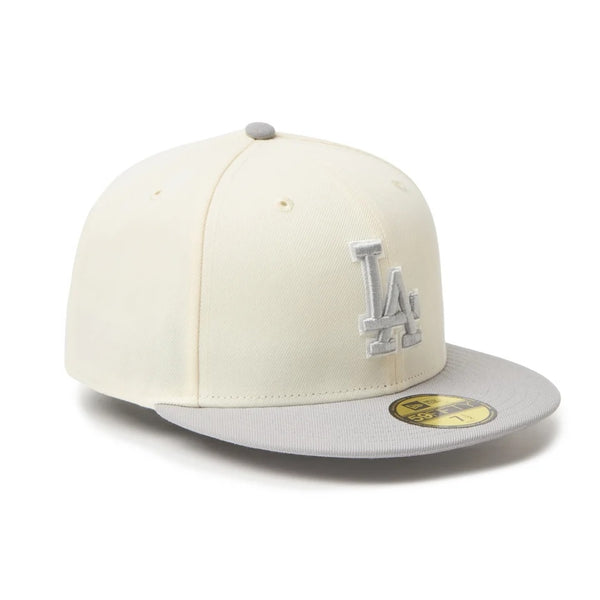 NEW ERA ( ニューエラ ) 59FIFTY MLB 2-Tone ロサンゼルス・ドジャース クロームホワイト/グレー キャップ 帽子 MLB メジャーリーグ ベースボール ドジャース LA Dodgers メンズ レディース ユニセックス フィッテッドキャップ 2トーン カジュアル ストリート 15137384