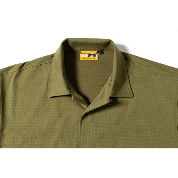 GRIP SWANY ( グリップスワニー ) 【 GSMSH0015 】 GS AIRFLOW SHIRT | シャツ | 半袖シャツ | 襟付き | 速乾性 | 通気性 | アウトドア | レジャー | キャンプ | ポリエステル100% | スマホ入れ | ぐりっぷすわにー