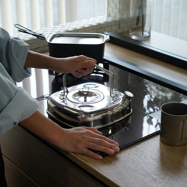 belmont ( ベルモント ) BM-293 ファイヤースクエアケトル1.6L | ケトル | アウトドア | やかん | ヤカン | アウトドア | キャンプ | 湯沸かし | IH対応 | ガス対応 | 直火 | 茶こし付 | ステンレス | べるもんと