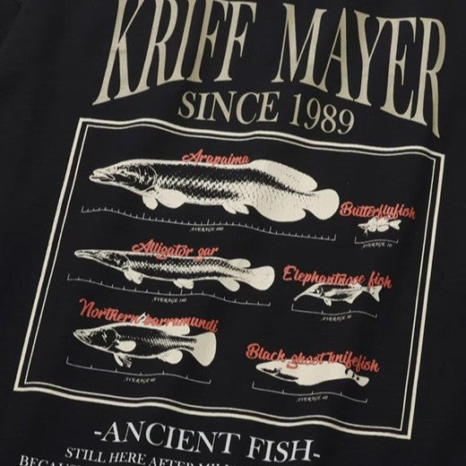 KRIFF MAYER ( クリフメイヤー ) クリフメイヤー 外遊びプリントロンT 古代魚 ロンT 長袖Tシャツ 長袖Tシャツ メンズ メンズロンT プリントTシャツ カジュアルTシャツ アメカジ アメカジTシャツ アウトドアウェア アウトドアTシャツ 外遊び