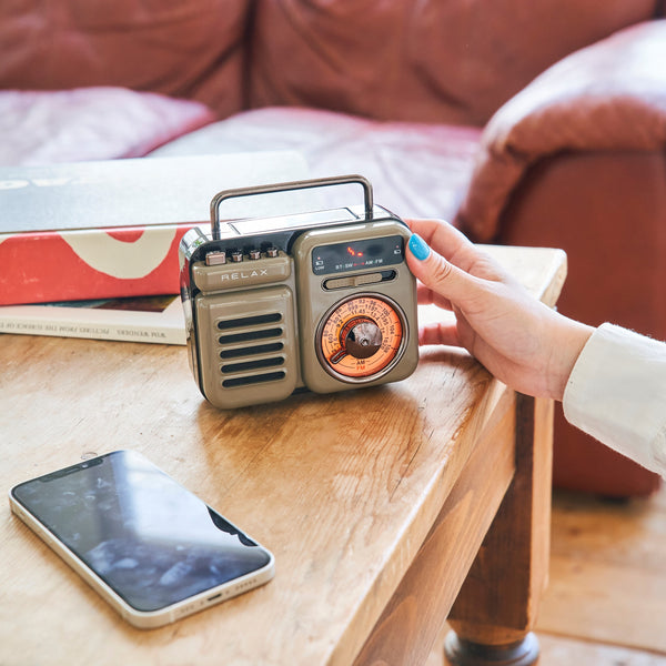 RELAX ( リラックス ) マルチレトロラジオ リラックス レトロ 多機能防災ラジオ 防災ラジオ Bluetooth スピーカー 防災 小型 ライト 懐中電灯 手回し充電 モバイルバッテリー 昭和レトロ ワイヤレススピーカー アウトドア