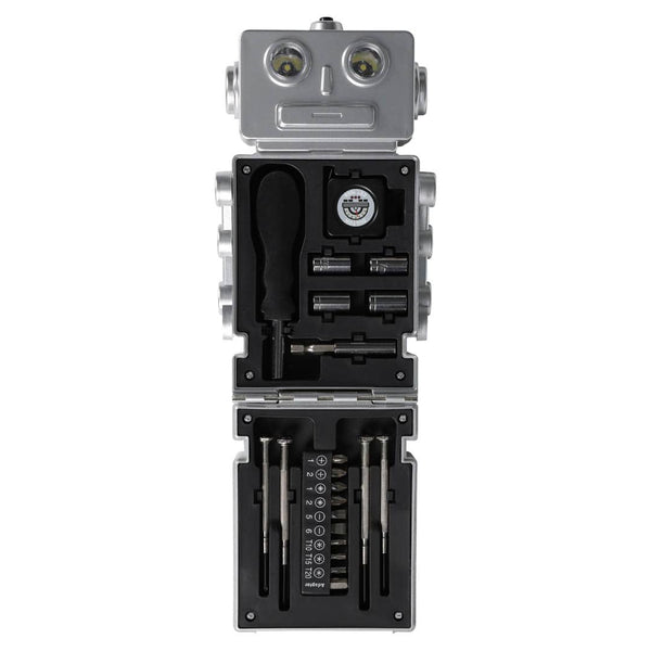DULON ( ダルトン ) TOOL KIT ROBOT SILVER ツール キット ロボット | 工具セット | ロボット型 | DIY | Y-1019SV | ドライバー | ソケット | ビット |  LEDライト | メジャーテープ | だるとん | ギフト | プレゼント