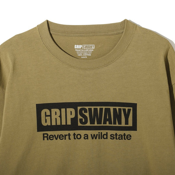 GRIP SWANY ( グリップスワニー ) 【 GSMCT-115 】 BOX LOGO LS TEE | ロンT | ロングTシャツ | シンプル | アウトドア | お出かけ | コットン100% | カジュアル | キャンプ | アパレル | ぐりっぷすわにー