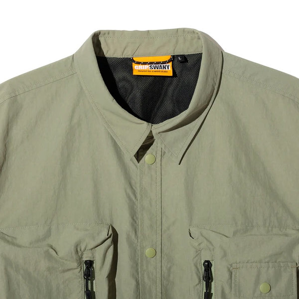 GRIP SWANY ( グリップスワニー ) 【 GSUSH-136 】 GS UTILITY BOX SHIRTS | 半袖 | シャツ | ウェア | 夏服 | アウトドア | キャンプ | 釣り | レジャー | 柔らかい | シンプル | 刺繍 | ぐりっぷすわにー