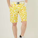【 SALE 】 LOUDMOUTH ( ラウドマウス ) メンズ ショートパンツ | ツイル素材 | キッス柄 | イエロー | 吸汗速乾 | UV | 接触冷感 | ハーフパンツ | ゴルフ | ウェア | 半ズボン | アウトドア | レジャー | 動きやすい | 763305 | らうどまうす