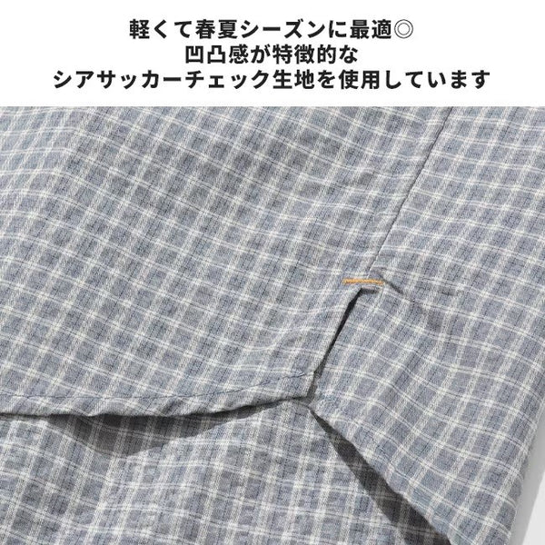 KRIFF MAYER ( クリフメイヤー ) シアサッカーチェックドアシャツ | MENS | 2535103 | メンズ | 長袖 | 長袖シャツ | カジュアル | オシャレ | 春服 | アパレル | チェック | ゆったり | 綿100％ | くりふめいやー