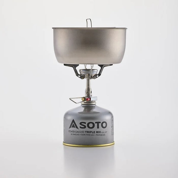 SOTO ( ソト ) アミカス シングルバーナー ガスバーナー OD缶 ストーブ コンパクト 軽量 登山 キャンプ ソロキャンプ アウトドア 圧電点火 収納ケース付き SOD-320