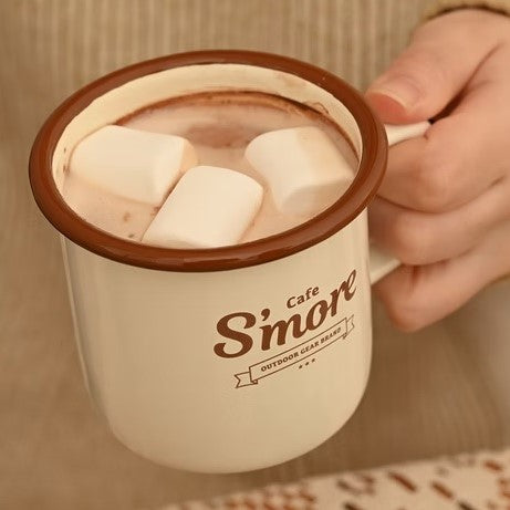 S`more ( スモア ) café s'more mug | マグカップ | マグ | コップ | ホーロー | レトロ | 可愛い | アウトドア | キャンプ | プレゼント | シンプル | ロゴ | 耐久性 | 熱伝導 | すもあ
