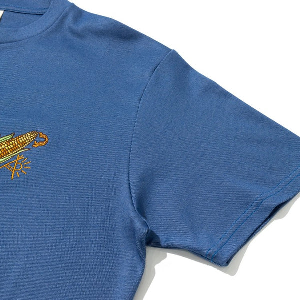 go slow caravan ( ゴースローキャラバン ) PIECLEX とうもろこし刺繍 TEE | MENS | メンズ | 半袖 | Tシャツ | とうもろこし | シンプル | 抗菌 | アウトドア | キャンプ | レジャー | お出かけ | オシャレ | 夏服 | ごーすろーきゃらばん | 369302