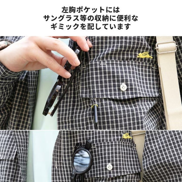 KRIFF MAYER ( クリフメイヤー ) シアサッカーチェックドアシャツ | MENS | 2535103 | メンズ | 長袖 | 長袖シャツ | カジュアル | オシャレ | 春服 | アパレル | チェック | ゆったり | 綿100％ | くりふめいやー