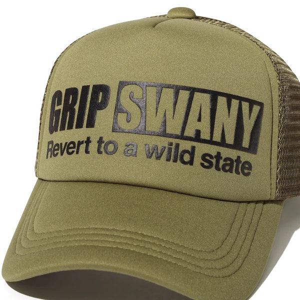 GRIP SWANY ( グリップスワニー ) 【 GSUA-160 】 BOX LOGO TRUCKER CAP | 帽子 | キャップ | 日よけ | アウトドア | キャンプ | サイズ調整 | レジャー | UVカット | 紫外線対策 | お出かけ | メッシュ | 涼しい | ぐりっぷすわにー