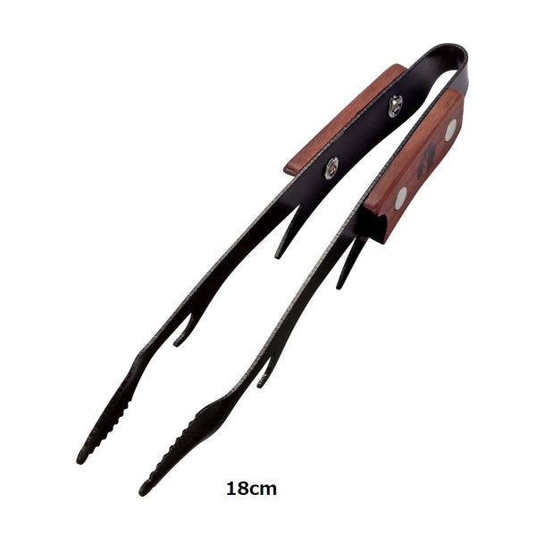 CAPTAIN STAG ( キャプテンスタッグ ) 黒鹿トング 18cm | 25cm | 30cm | UG-3320 | UG-3321 | UG-3322 | トング | BBQ | かっこいい | アウトドア | キャンプ | ウッドグリップ | ソロキャンプ | ステンレス
