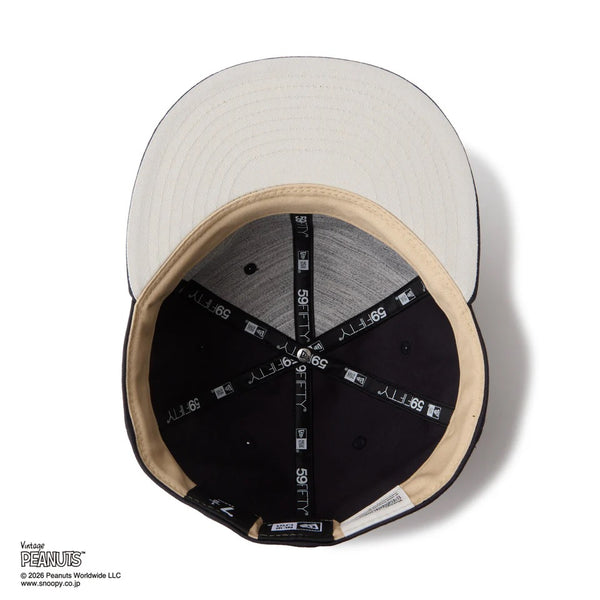 NEW ERA ( ニューエラ ) 59FIFTY ソフトバックラム Soft Buckram Vintage PEANUTS ピーナッツ フェイデッドブラック | 帽子 | キャップ | スヌーピー | 日よけ | 綿 | フラットバイザー | ユニセックス | 14865372 | にゅーえら