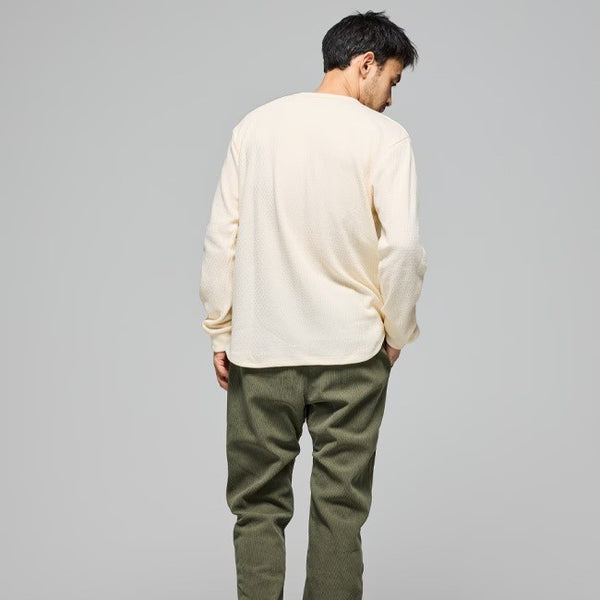 KRIFF MAYER ( クリフメイヤー ) ハニカムワッフルヘンリーロンT メンズ 長袖Tシャツ ロンT ヘンリーネック ワッフル サーマル 無地 カジュアル アメカジ ミリタリー インナー トップス ラウンド裾 リブ袖 ヴィンテージ 秋冬春 アウトドア キャンプ デイリー 2517820