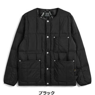 TAION ( タイオン ) ワーク クルーネック ダウンジャケット | アウター | ジャケット | 軽い | コンパクト | 軽量 | アウトドア | キャンプ | レジャー | シンプル | 保温 | 防寒 | 冬 | 定番 | 定番ダウン | TAION-104BWK | たいおん
