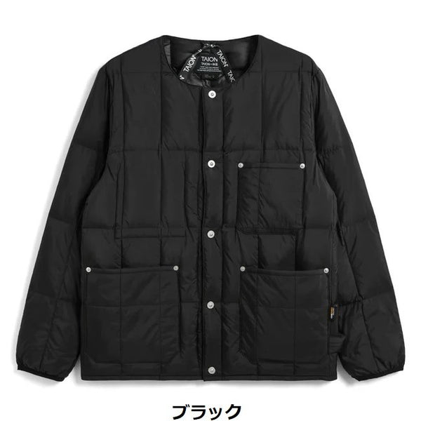 TAION ( タイオン ) ワーク クルーネック ダウンジャケット | アウター | ジャケット | 軽い | コンパクト | 軽量 | アウトドア | キャンプ | レジャー | シンプル | 保温 | 防寒 | 冬 | 定番 | 定番ダウン | TAION-104BWK | たいおん