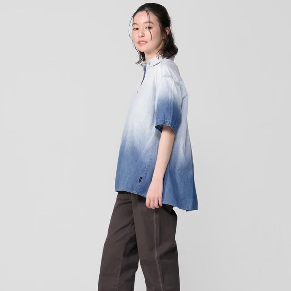KRIFF MAYER ( クリフメイヤー ) グラデーションライトオンスデニムシャツ | LADYS | W2554000 | レディース | 軽い | 軽量 | 着やせ効果 | 春夏 | 半袖 | カジュアル | 古着風 | オシャレ | 薄手 | くりふめいやー