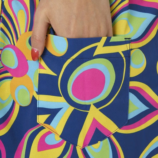 【 SALE 】 LOUDMOUTH ( ラウドマウス ) レディース ワンピース プレミアムカノコ素材 | シャガデリックブルー  | 吸汗速乾 | UV | 接触冷感 | ゴルフ | ゴルフウェア | 夏 | 涼しい | 派手 | 763658 | らうどまうす