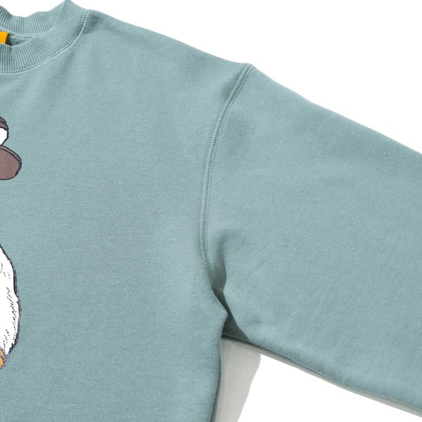 go slow caravan ( ゴースローキャラバン ) 空紡糸裏毛 スキレットピザクマ ヘムスピンドルクルースウェット  | MENS | WOMENS | メンズ | レディース | ウェア | トップス | 長袖 | スウェット | 352606 | 裏毛 | 秋 | 冬 | ごーすろーきゃらばん