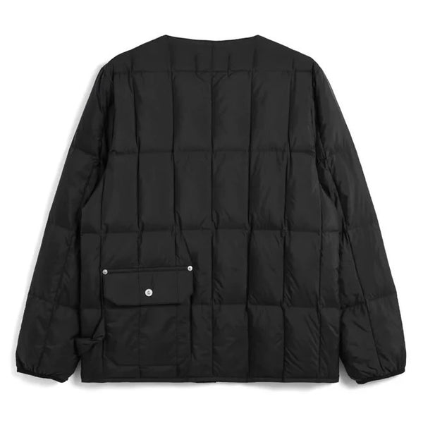 TAION ( タイオン ) ワーク クルーネック ダウンジャケット | アウター | ジャケット | 軽い | コンパクト | 軽量 | アウトドア | キャンプ | レジャー | シンプル | 保温 | 防寒 | 冬 | 定番 | 定番ダウン | TAION-104BWK | たいおん