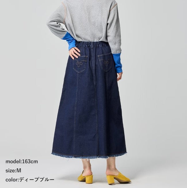 KRIFF MAYER ( クリフメイヤー ) デニムウエスタンスカート | LADYS | レディース | W2534009 | スカート | ロングスカート | 春 | オシャレ | 綿100% | ヴィンテージライク | デニムスカート | くりふめいやー