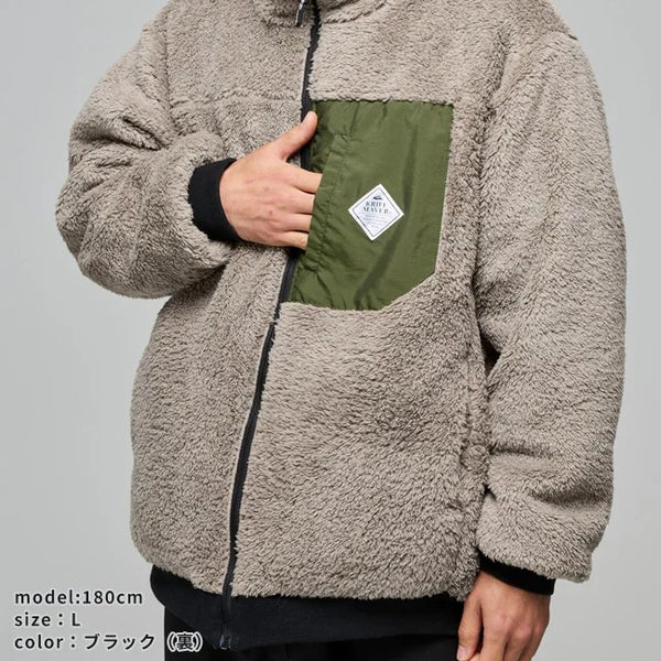 KRIFF MAYER ( クリフメイヤー ) ひっくりスタンドジャケット メンズ 2612802 ジャケット アウター 上着 リバーシブル ユニセックス ボア フリース 秋冬 2WAY ボアジャケット フリースジャケット カジュアル アウトドア キャンプ