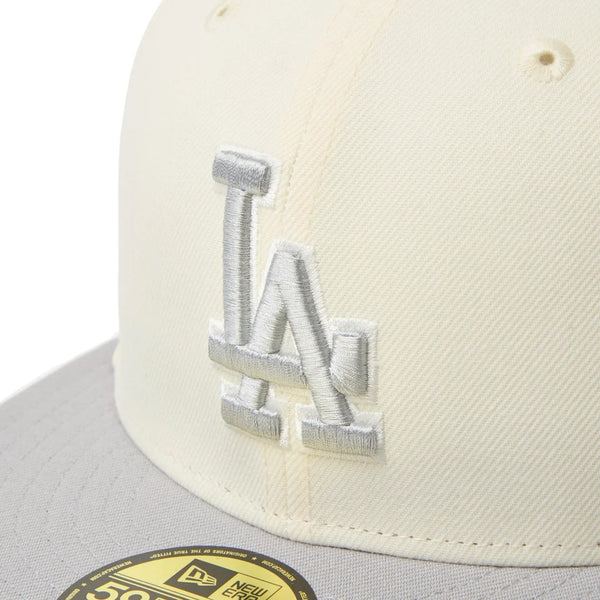 NEW ERA ( ニューエラ ) 59FIFTY MLB 2-Tone ロサンゼルス・ドジャース クロームホワイト/グレー キャップ 帽子 MLB メジャーリーグ ベースボール ドジャース LA Dodgers メンズ レディース ユニセックス フィッテッドキャップ 2トーン カジュアル ストリート 15137384
