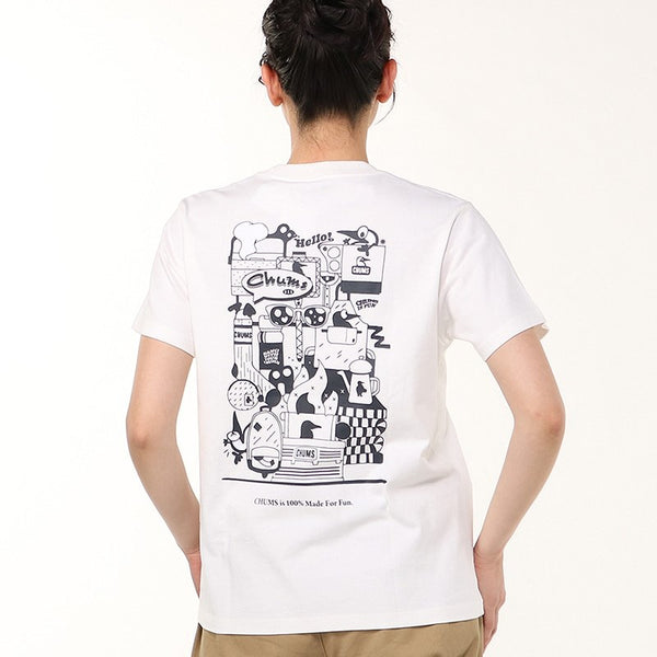 CHUMS ( チャムス ) チャムスイズファンTシャツ | トップス | Tシャツ | シャツ | バックプリント | プリント | 半袖 | 半袖シャツ | 夏服 | タイダイ染め | CH01-2522 | コットン | レトロポップ | アパレル