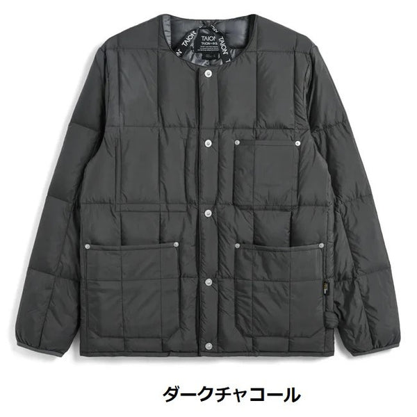 TAION ( タイオン ) ワーク クルーネック ダウンジャケット | アウター | ジャケット | 軽い | コンパクト | 軽量 | アウトドア | キャンプ | レジャー | シンプル | 保温 | 防寒 | 冬 | 定番 | 定番ダウン | TAION-104BWK | たいおん