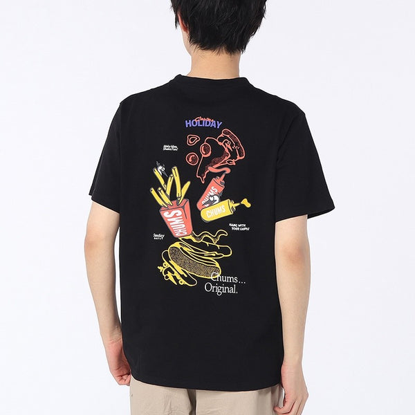 CHUMS ( チャムス ) アンチバグファストフードポケットTシャツ | 半袖 | Tシャツ | 半袖Tシャツ | アパレル | バックプリント | プリントT | オシャレ | 可愛い | 夏服 | お出かけ | レジャー | アウトドア | CH01-2715 | ちゃむす | 虫よけ加工 | ファストフード