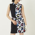 【 SALE 】 LOUDMOUTH ( ラウドマウス ) レディース ワンピース プレミアムカノコ素材 切替 ネオンレオパード | 吸汗速乾 | UV | ゴルフ | ゴルフウェア | 可愛い | 763666 | らうどまうす
