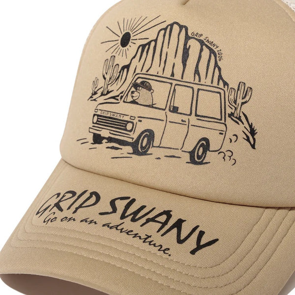 GRIP SWANY ( グリップスワニー ) 【 GSUA-162 】 BEAR TRUCKER CAP | 帽子 | キャップ | 日よけ | 紫外線対策 | UVカット | アウトドア | レジャー | キャンプ | メッシュ | トラッカーキャップ | サイズ調整 | ぐりっぷすわにー