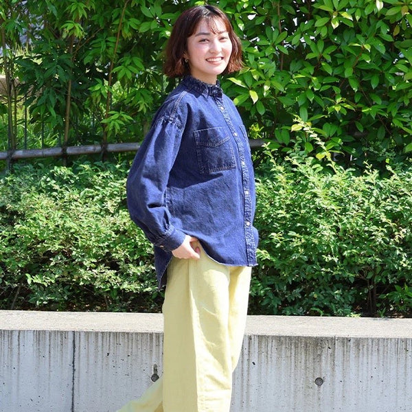 KRIFF MAYER ( クリフメイヤー ) カットオフバンドカラーデニムシャツ | LADYS | W2535118 | レディース | シャツ | 長袖 | 綿100% | デニム | 着回し | お出かけ | ウェア | デニムシャツ | くりふめいやー | 春服 | カジュアル