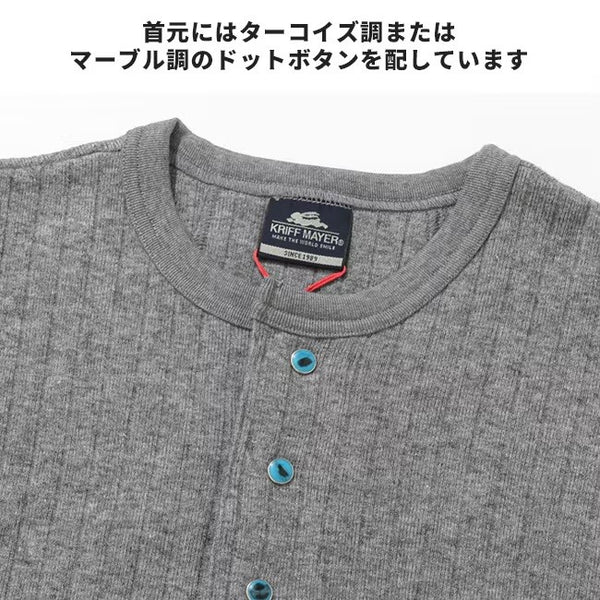 KRIFF MAYER ( クリフメイヤー ) 針抜きヘンリーネックT | MENS | 2545102 | メンズ | 半袖 | 春夏 | オシャレ | シンプル | ボタン | 個性 | カジュアル | やや細身 | インナー | アウトドア | お出かけ | くりふめいやー